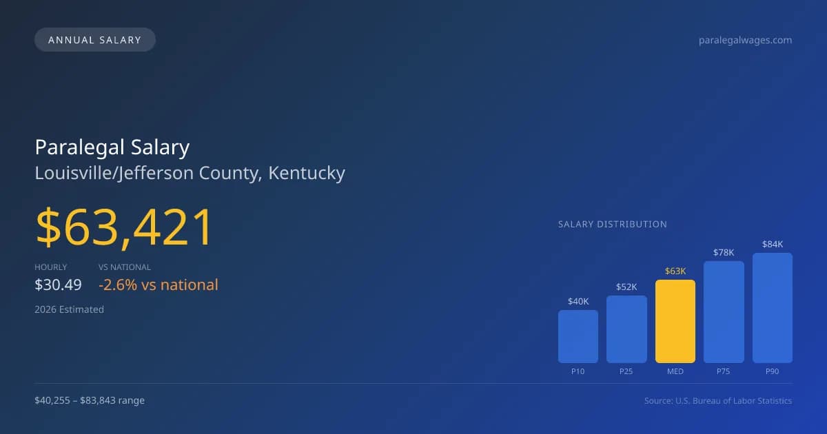 Paralegal Salary in Louisville/Jefferson County, KY โ 2026 est., based on 2025 BLS
