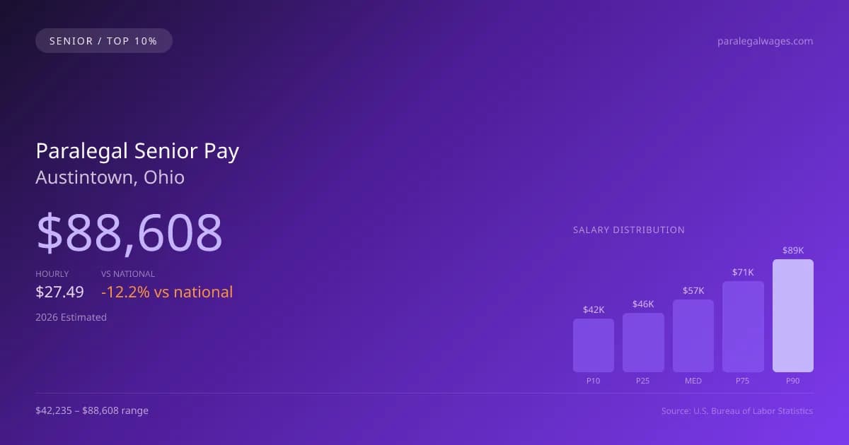 Paralegal Senior Salary in Austintown, OH — 2026 est., based on 2025 BLS