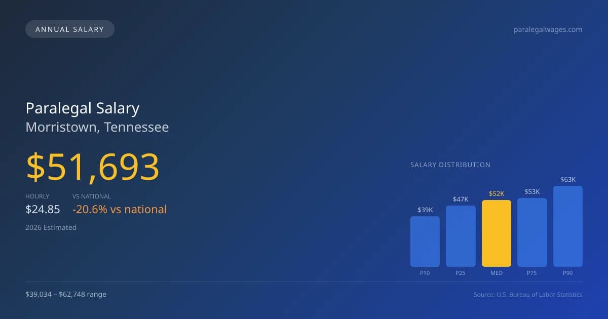 Paralegal Salary in Morristown, TN — 2026 est., based on 2025 BLS