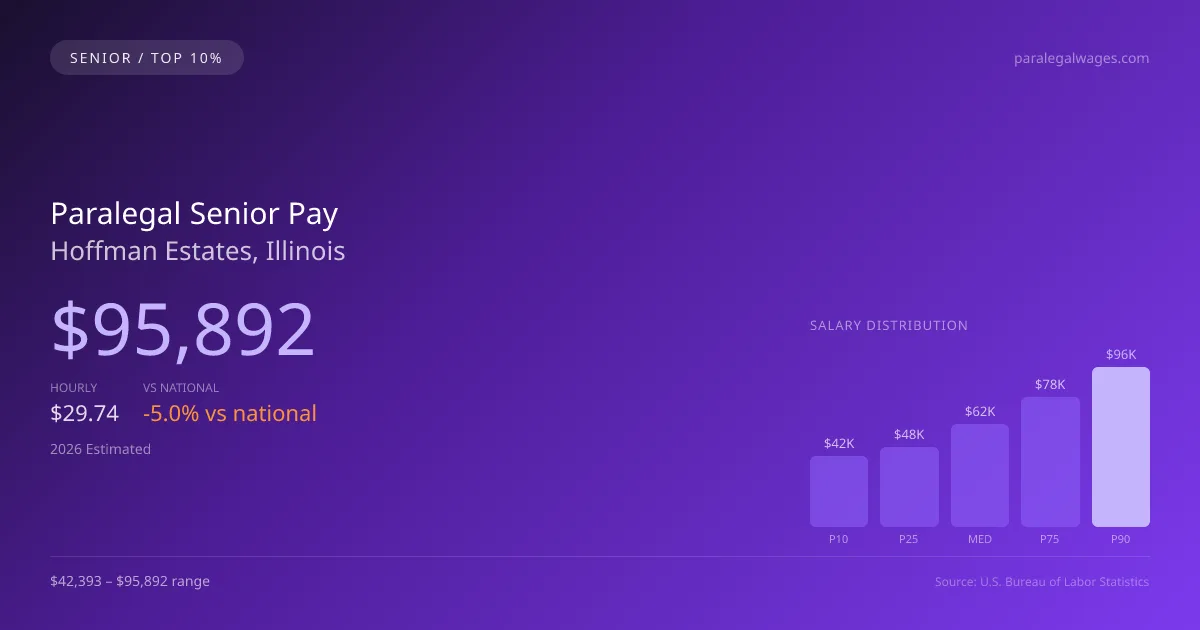 Paralegal Senior Salary in Hoffman Estates, IL — 2026 est., based on 2025 BLS