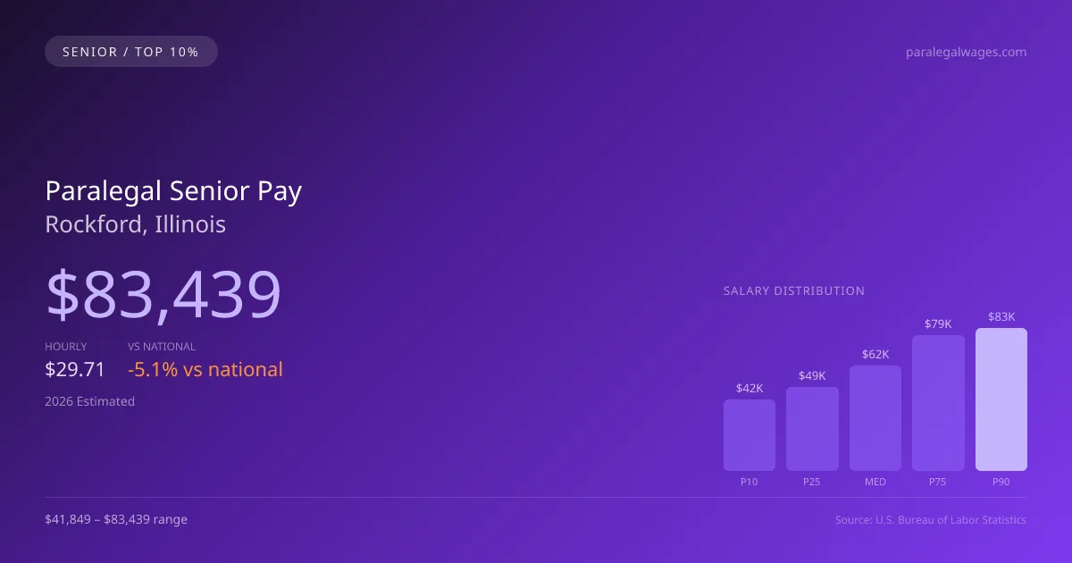 Paralegal Senior Salary in Rockford, IL — 2026 est., based on 2025 BLS